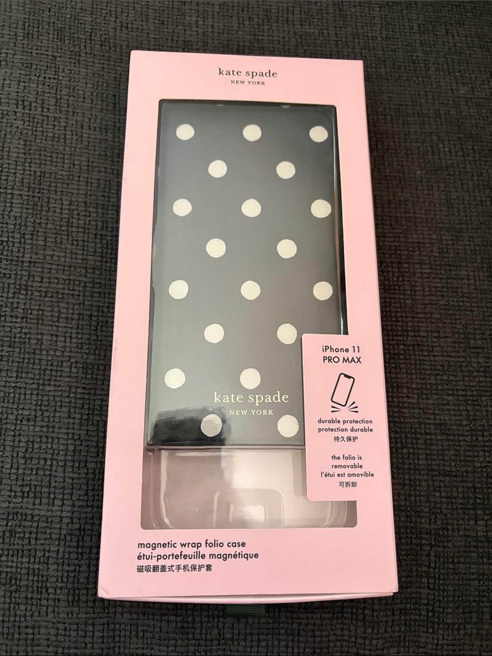 kate spade Black with White Polka Dot iPhone 11 Pro Max Folio Case